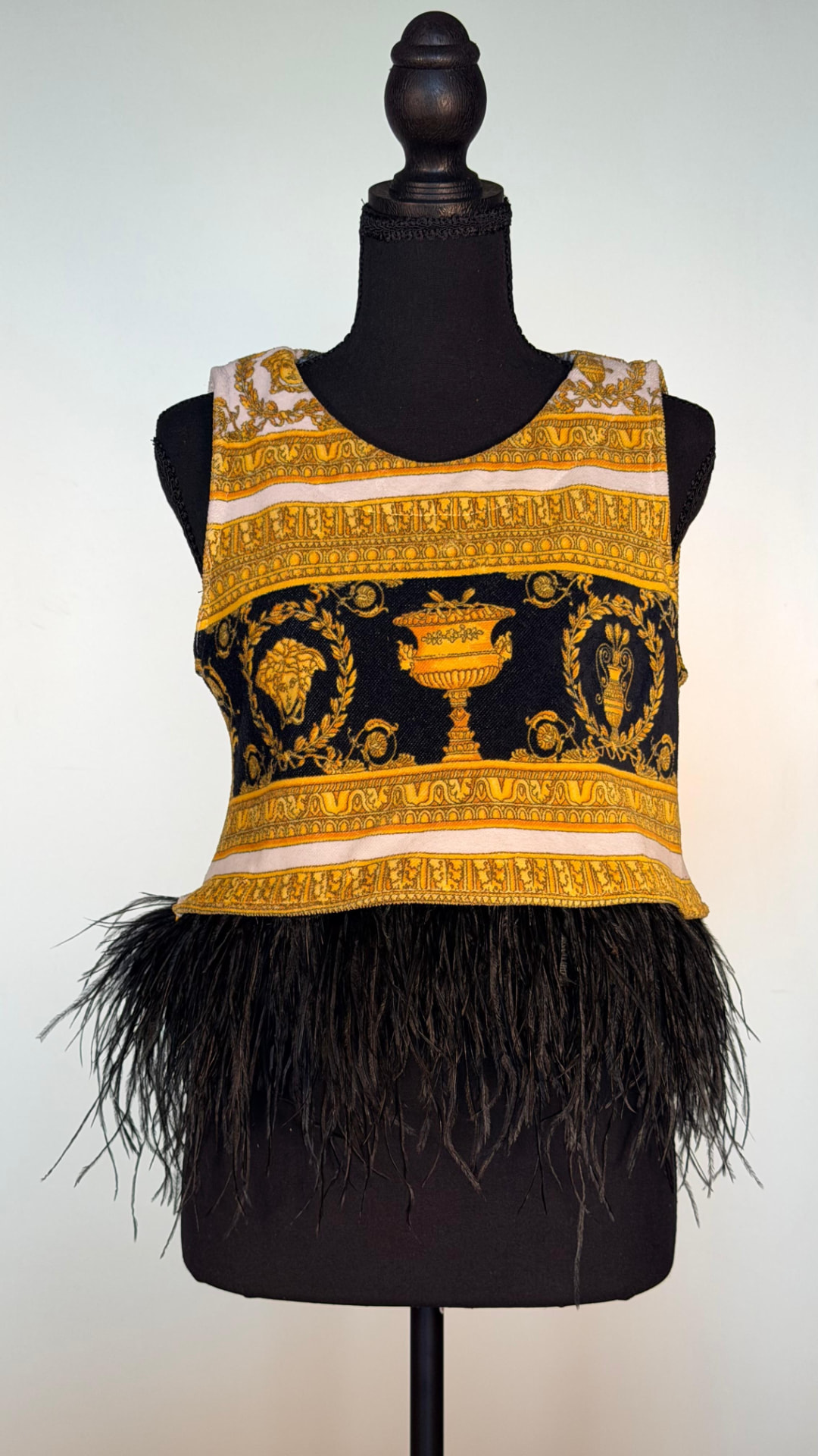 Recut Top, Gold Baroque Terry
